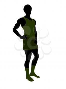 Royalty Free Clipart Image of a Man in His Underwear