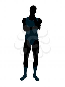 Royalty Free Clipart Image of a Man in Underwear