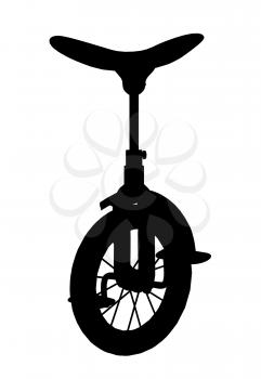 Royalty Free Clipart Image of a Unicycle Silhouette