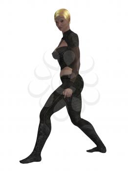 Royalty Free Clipart Image of a Futuristic Blonde Woman