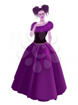 Royalty Free Clipart Image of a Woman in a Gownn