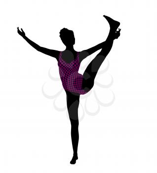 Royalty Free Clipart Image of a Gymnast Silhouette