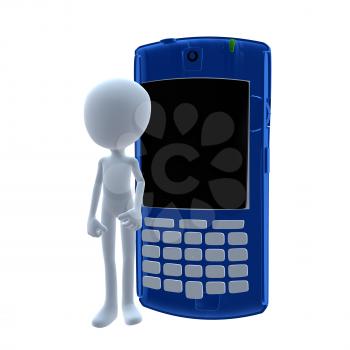 Royalty Free Clipart Image of a 3D Man With a Cellphone