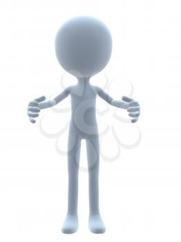 Royalty Free Clipart Image of a 3D Guy