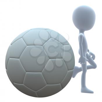 Royalty Free Clipart Image of a Guy With a Soccer Ball