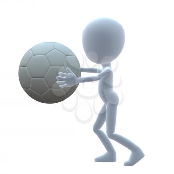 Royalty Free Clipart Image of a Guy With a Soccer Ball