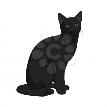 Royalty Free Clipart Image of a Black Cat