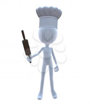 Royalty Free Clipart Image of a 3D Chef