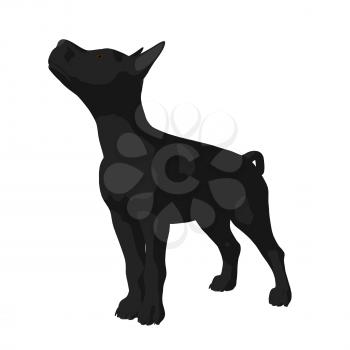 Royalty Free Clipart Image of a Dog Silhouette
