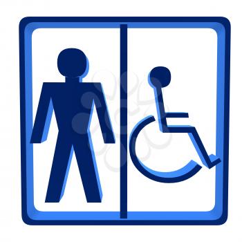 Royalty Free Clipart Image of a Male Handicap Sign
