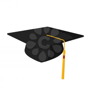Graduation cap on a white background