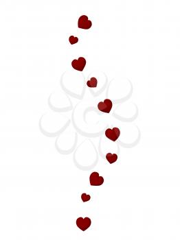 Hearts on a white background