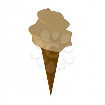 Ice cream cone on a white background