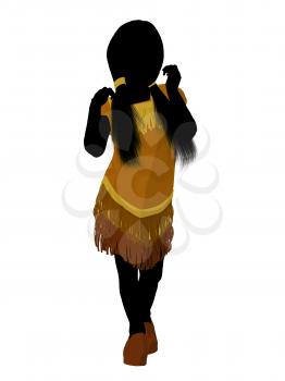 Royalty Free Clipart Image of a Native American Girl