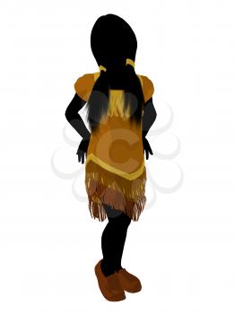 Royalty Free Clipart Image of a Native American Girl