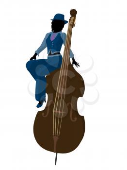 Royalty Free Clipart Image of a Woman With an Upright Bass