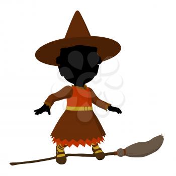 Royalty Free Clipart Image of a Baby Witch