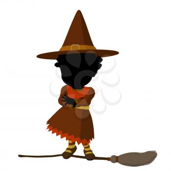 Royalty Free Clipart Image of a Baby Witch