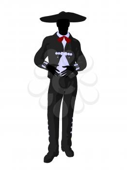 Royalty Free Clipart Image of a Man Wearing a Sombrero
