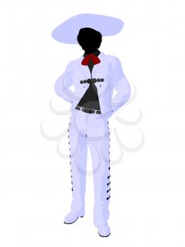 Royalty Free Clipart Image of a Man in Mexican Attire