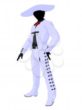 Royalty Free Clipart Image of a Man in Mexican Attire