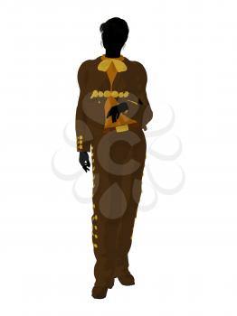 Royalty Free Clipart Image of a Woman in Mexican Attire