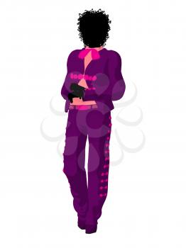 Royalty Free Clipart Image of a Girl in Mexican Attire