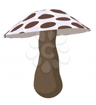 Royalty Free Clipart Image of a Polka Dot Toadstool