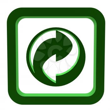 3D green recycle symbol on a white background