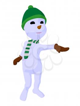 Royalty Free Clipart Image of a Snowman