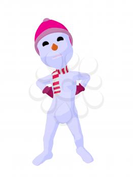 Royalty Free Clipart Image of a Female Snowman