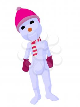 Royalty Free Clipart Image of a Female Snowman
