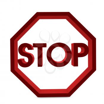 3D stop sign on a white background