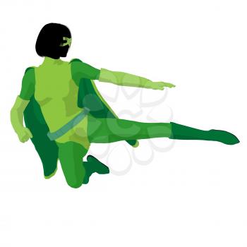 Royalty Free Clipart Image of a Female Superhero