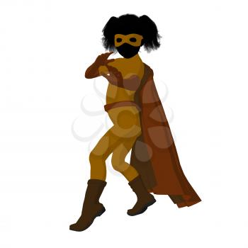 Royalty Free Clipart Image of a Girl Superhero