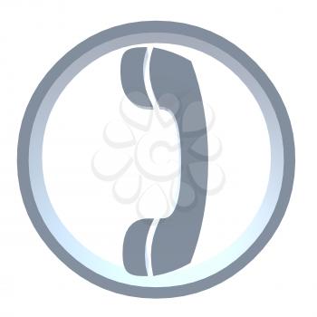 3D telephone symbol on a white background