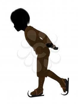 Royalty Free Clipart Image of a Victorian Boy on Skates