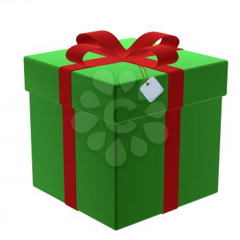 Royalty Free Clipart Image of a Red and Green Gift