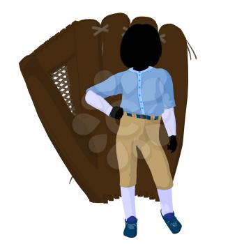 Royalty Free Clipart Image of a Girl With a Ball Glove