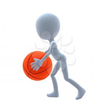 Royalty Free Clipart Image of a Man With a Basketball