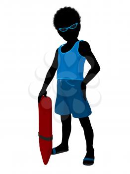 Royalty Free Clipart Image of a Boy With a Board