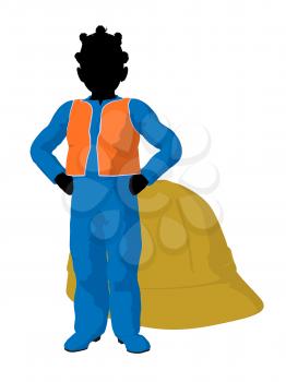 Royalty Free Clipart Image of a Girl Beside a Hardhat