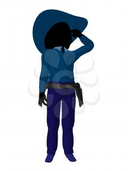 Royalty Free Clipart Image of a Little Cowgirl