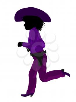 Royalty Free Clipart Image of a Little Cowgirl