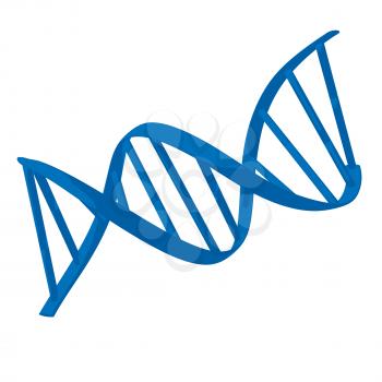 Royalty Free Clipart Image of a Blue DNA Strand