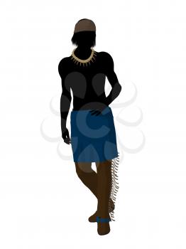 Royalty Free Clipart Image of a Native American Silhouette