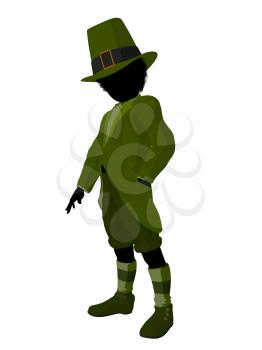 Royalty Free Clipart Image of a Leprechaun Girl Silhouette