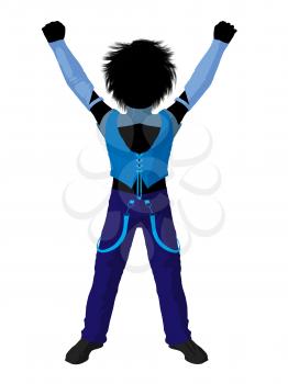 Royalty Free Clipart Image of a Punk Boy Silhouette