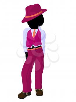Royalty Free Clipart Image of a Girl Wearing a Hat