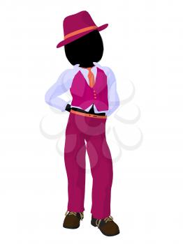 Royalty Free Clipart Image of a Girl Wearing a Hat